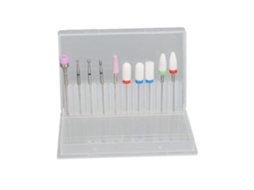 10pcs Brocas De Dremel Para Unhas Em Aço De Tungstênio E Cerâmica Para Remover Pele Morta E Polir Unhas