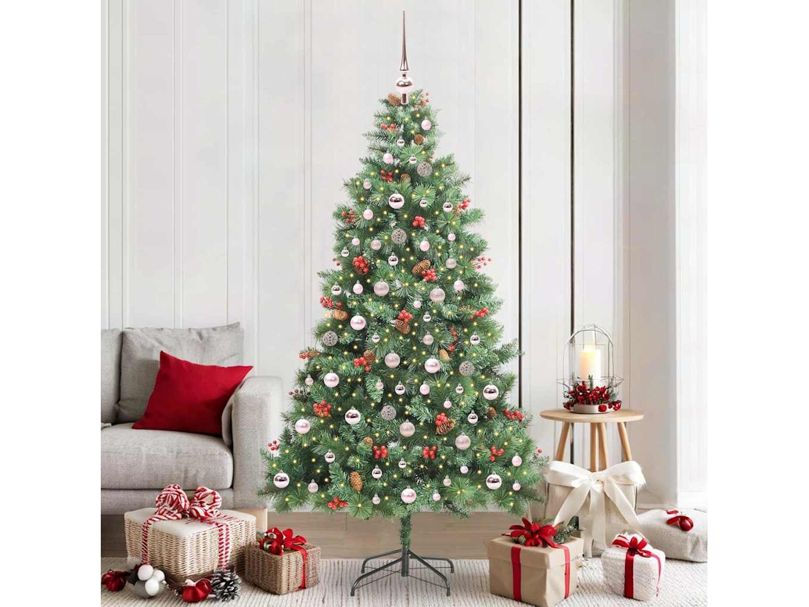Vidaxl Árvore De Natal Artificial 300 Led Branco Quente Pvc E Metal