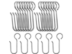 Rebe 60 Ganchos de Reposição para Trilho de Cortinas de Aço Galvanizado para Cozinha, Escritório, Quarto, Banheiro e Despensa 3,50x1,30x0,30cm Plata