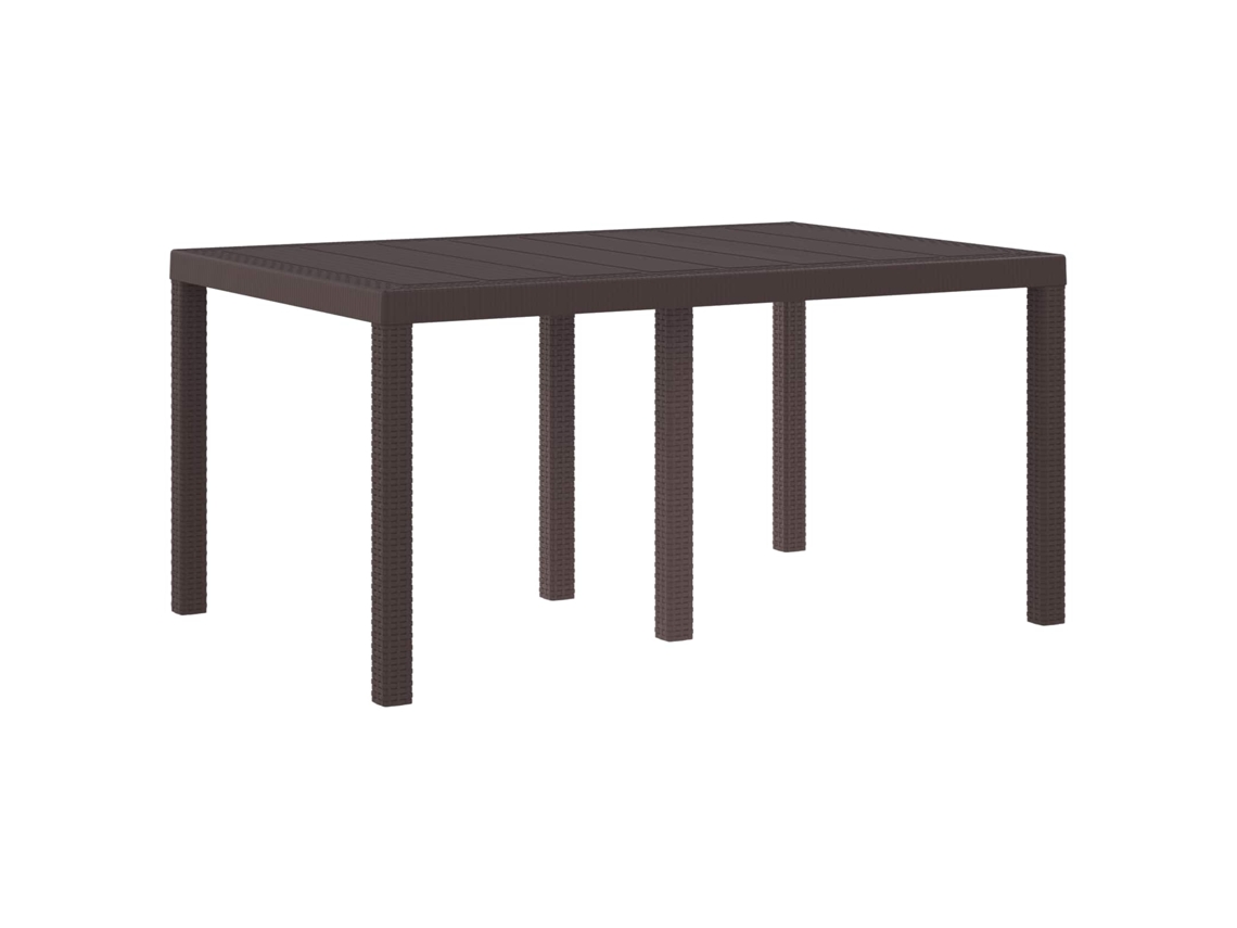 Vidaxl Mesa De Jardim Castanho 150 X 100 X 73 Cm Vime Pe