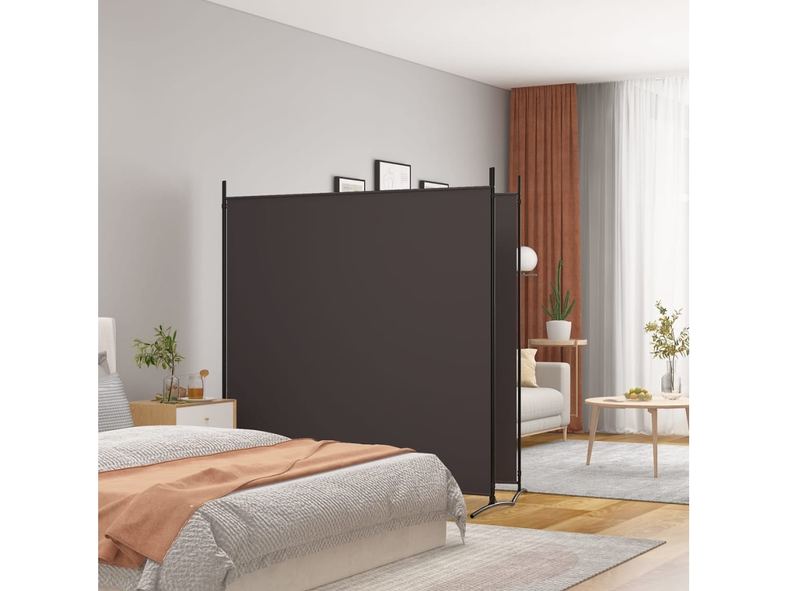 Vidaxl Divisória/biombo Com 2 Painéis 348x180 Cm Tecido Castanho