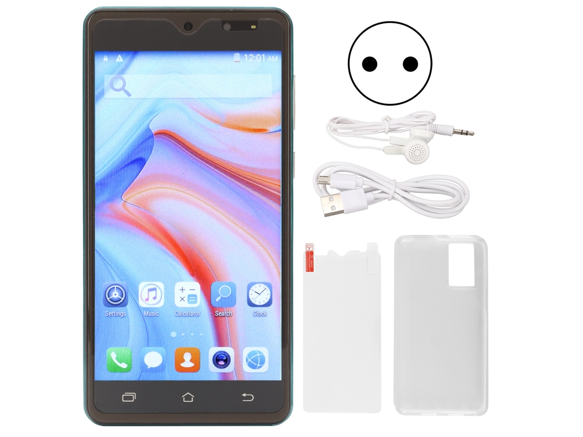 Smartphone De 5,0 Polegadas Android 11 2gb+16gb Octa Core 4800mah Wifi 2.4g/5g Dual Sim Móvel Desbloqueado Eu Verde