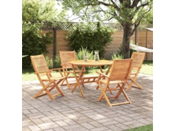 Vidaxl Conjunto De Jantar Para Jardim 5 Unid. Castanho