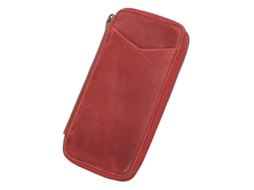 Laxiscreed Estojo De Couro Vintage Para 4 Canetas Com Zíper – Feito À Mão E Multiuso