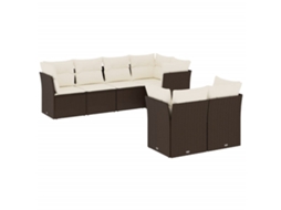 Garden Sofa Set, Garden Sofa Sets Vidaxl Marrom Rattan / Vime (n/a)