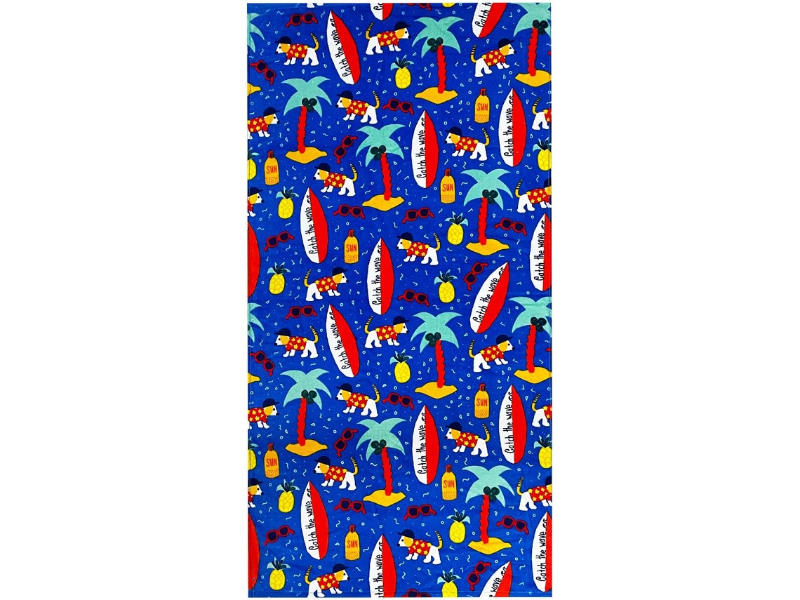 Yuysan Toalha Microfibra Praia Infantil, Absorvente E Secagem Rápida, 140x70cm Cachorrinho Azul