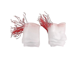 Sacola De Malha Com Cordão Para Proteção De Frutas E Vegetais - Nylon Resistente 15x25cm