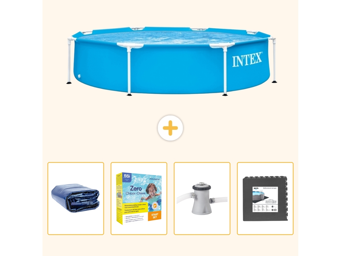 Intex Piscina Com Estrutura Redonda - 244x51 Cm - 5-peças Scb10
