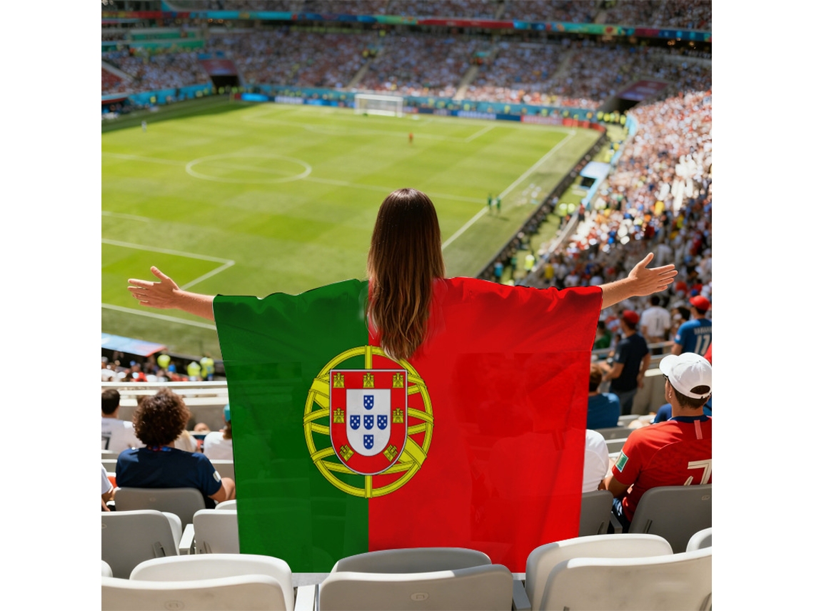 Bandeira Portugal poliéster 150x90cm, ilhós para haste, cores vivas, resistente ao desbotamento YANYXR