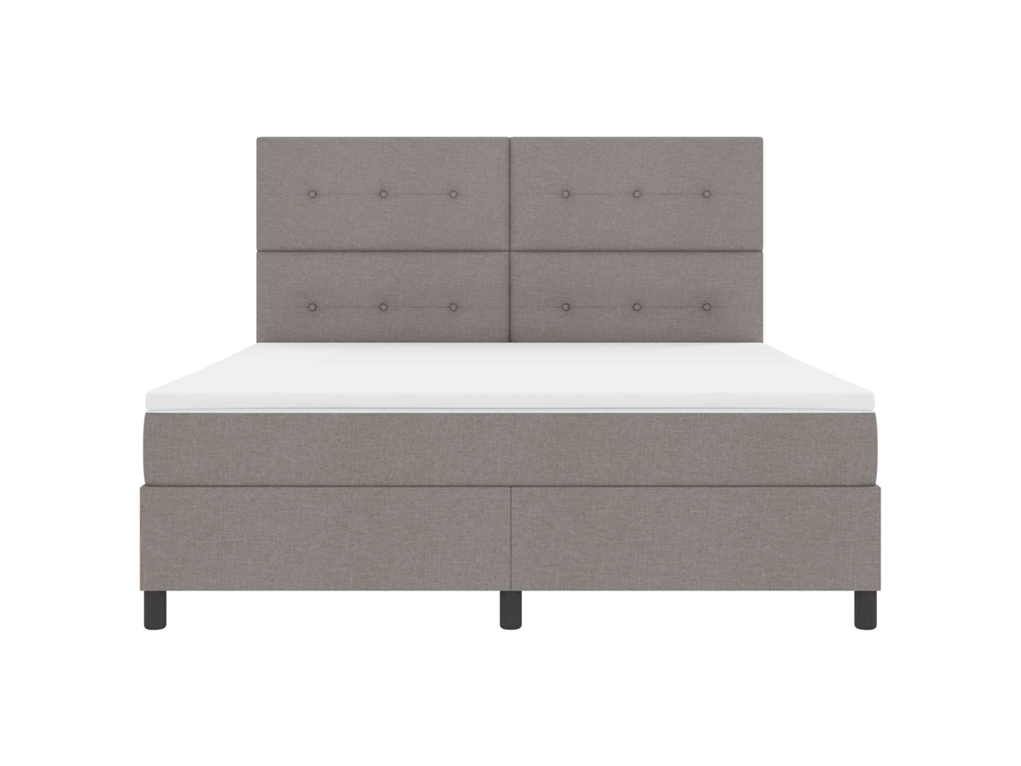 Vidaxl Cama Box Com Fitas Led Cinzento-acastanhado 180 X 200 Cm Tecido