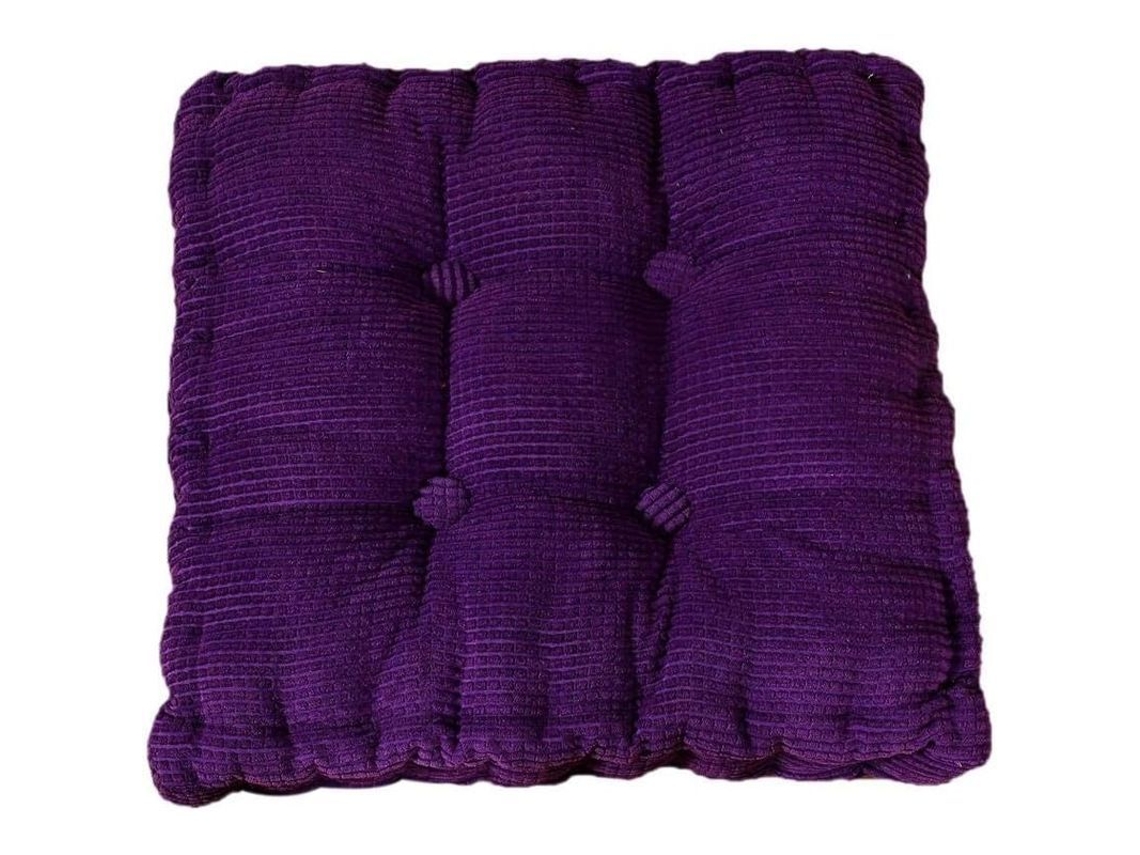 Cojín Quadrado De Cadeira Confortável Com Relleno Macio Para Interior Jardim Comedor Cadeira Lateral 40x40 Cm Cor Roxa