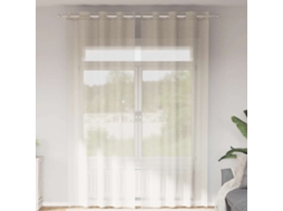 Vidaxl Cortinas De Voile Com Ilhós 2 Pcs Creme 140x260 Cm