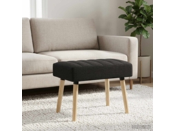 Vidaxl Banco Com Tufting Em Canal Preto 60 X 40 X 45 Cm Tecido