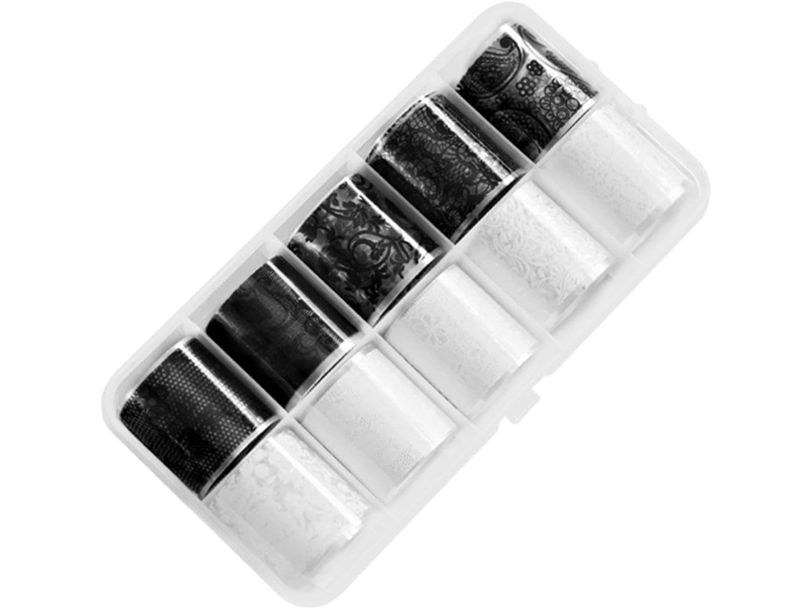 Adesivos, Design De Renda Autoadesiva, Folha Decorativa Para Unhas Diy, Fita Preta E Branca