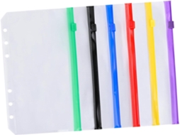 Conjunto De 6 Bolsos Com Zíper Lurrose Para Pastas A6, Em Pvc Fosco, Em Cores Sortidas Preto, Vermelho, Roxo, Verde