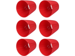 Conjunto De 6 Pequenos Abajures Tecido, Para Mesa Cabeceira Ou Lustre (vermelho)-aquaforge