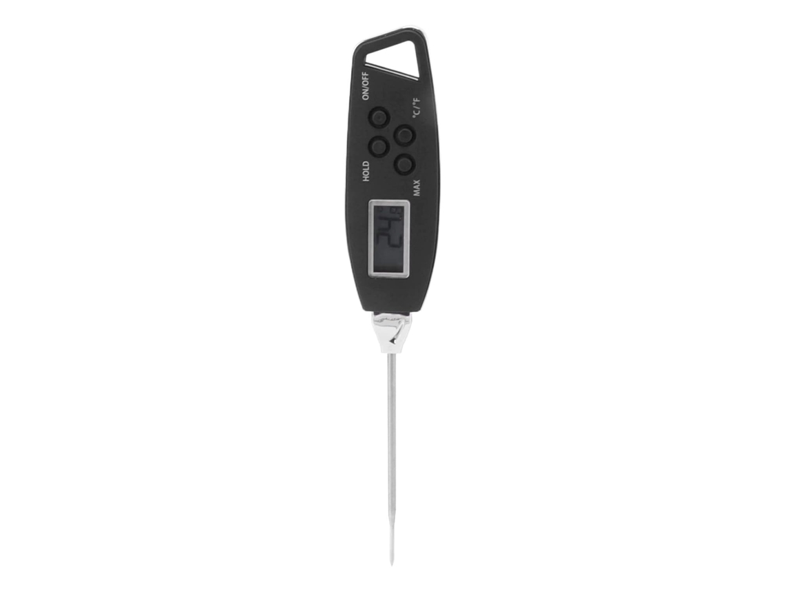 Termómetro Digital De Carne Lurelia De Leitura Rápida Para Cozinha E Churrasco, Impermeável Ipx5, Magnético, Preto
