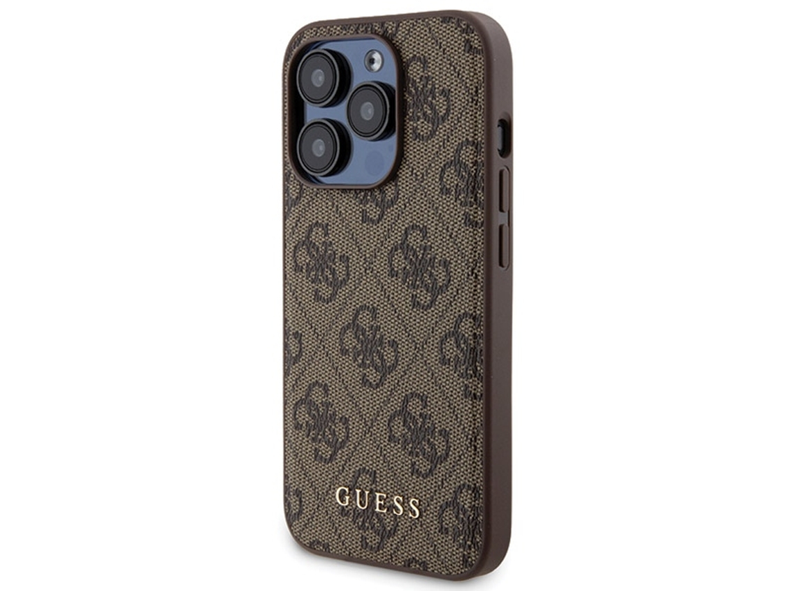 Capa Logótipo para iPhone 15 Pro Max GUESS Rígida Castanho