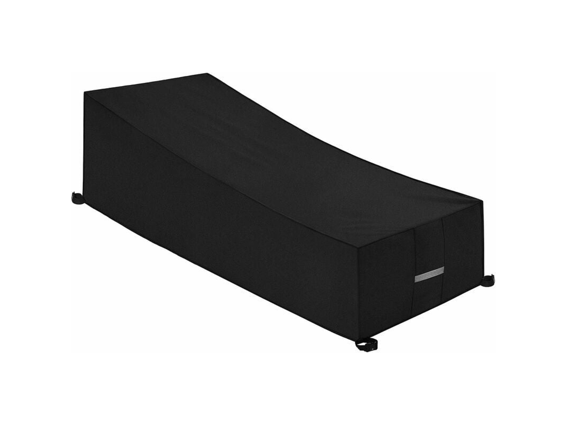 Capa ventilada para Espreguiçadeira – Impermeável, resistente ao vento e aos raios UV – Tecido Oxford 210d (208 x 76 x 41/79 cm) – Preta
