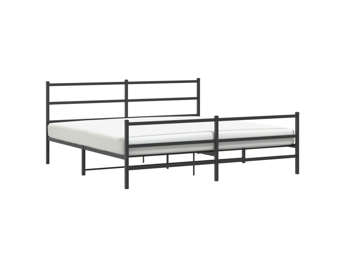 Bed Frame, Bed Frames Vidaxl Preto Aço (200 X 200 Cm)