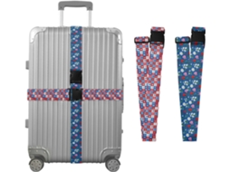 Conjunto De 2 Alças Bagagem Ajustáveis, Portáteis, Com Estampa Floral Natalina Em Poliéster, Ideais Para Viagens