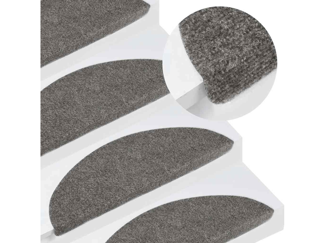 Vidaxl Tapetes De Escada Adesivos 10 Pcs 56x17x3 Cm Cinzento