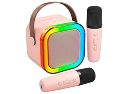 Máquina De Karaokê Para Crianças E Adultos Mini Microfone De Karaokê Bluetooth Portátil Alto Falante Para Cantar Com 2 Microfones E Luz Yizhood