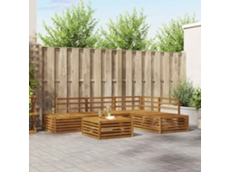 Vidaxl Conjunto De Sofás Para Exterior 5 Peça Natural