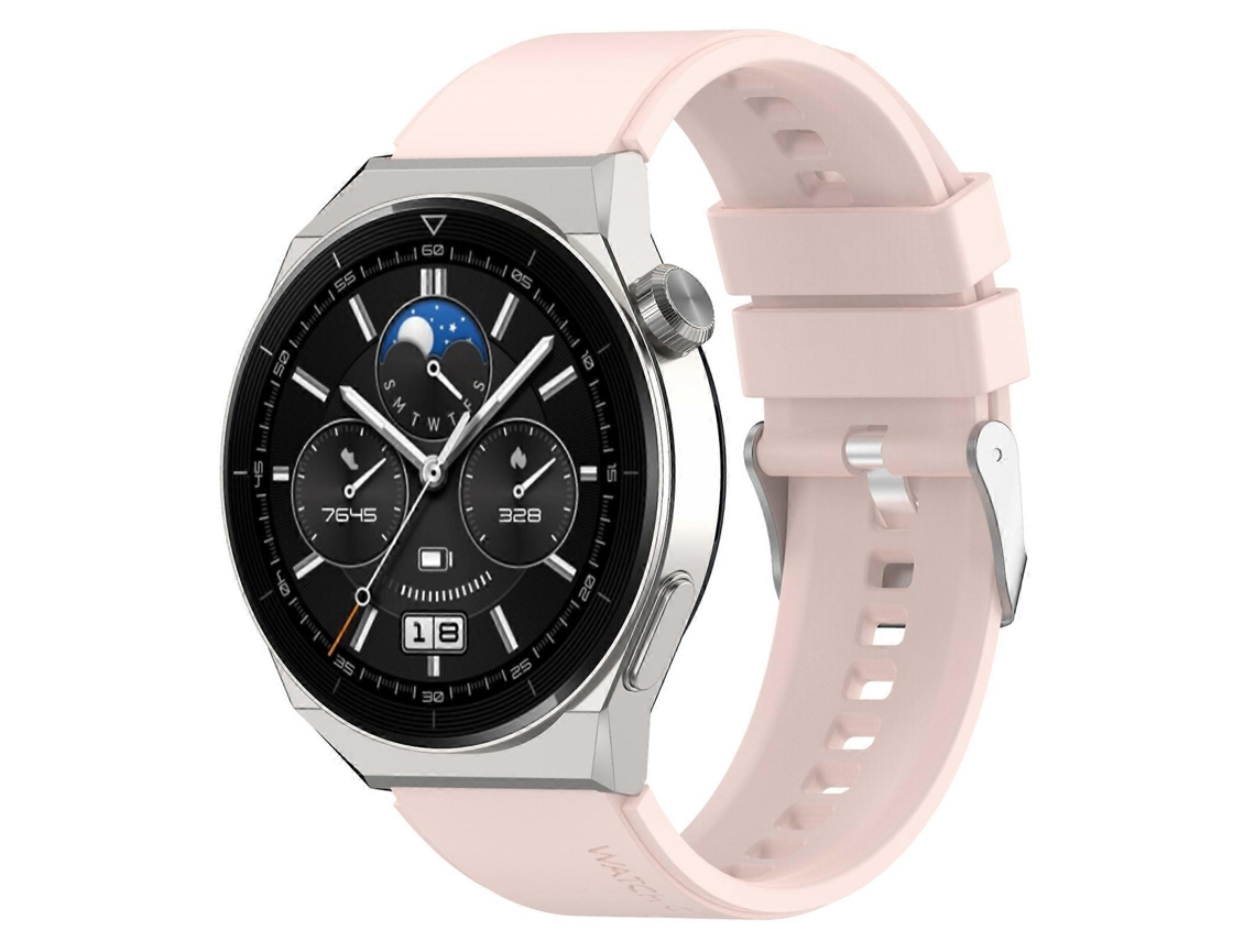 Pulseira De Silicone Com Fivela Prateada Para Huawei Watch Gt 3 Pro 46mm 22mm Com Cabeça Saliente