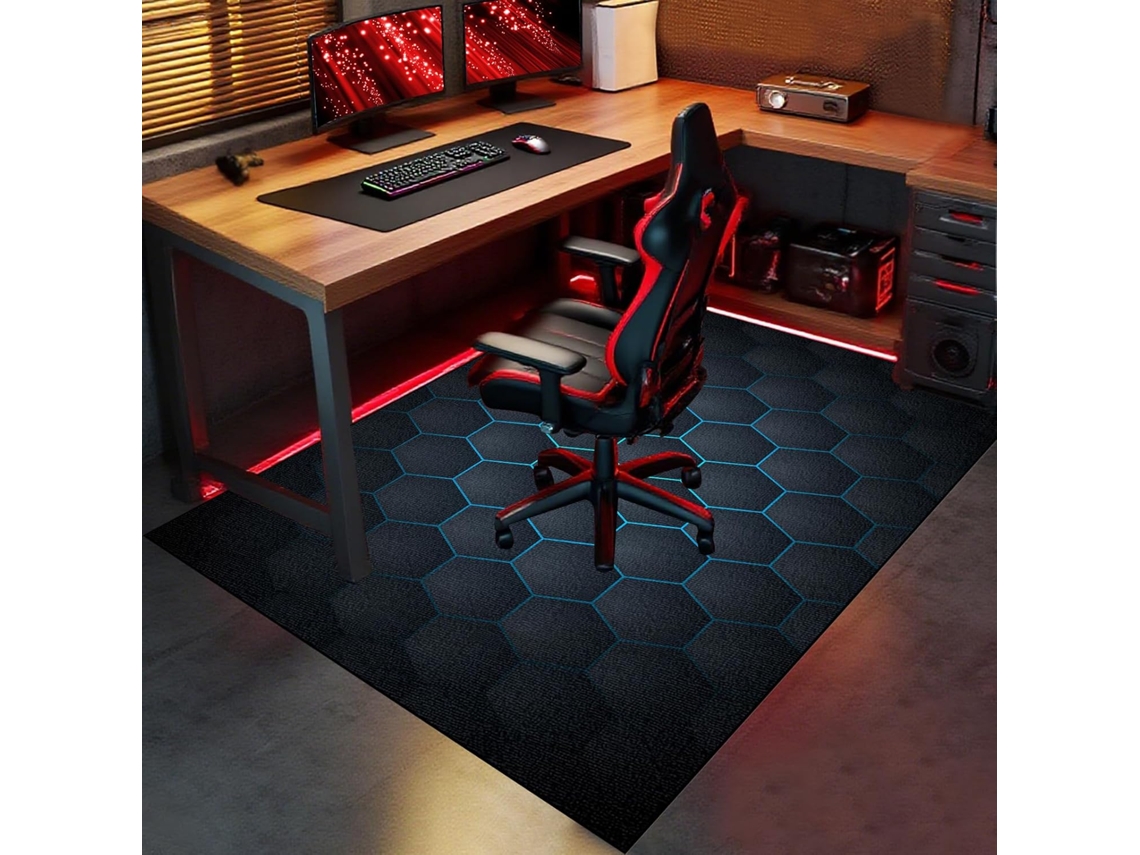 Tapete Cadeira Piso Escritório Protetor Antiderrapante 100 X 110 Cm Madeira Gamer, Escritório, Madeira,