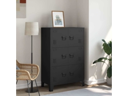 Vidaxl Aparador De Arrumação Industrial 75x40x115 Cm Metal Preto
