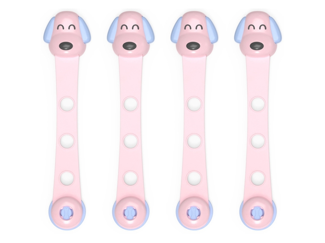 4 Em 1 Bloqueio De Segurança Para Gavetas Proteção Infantil Rosa