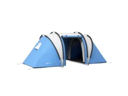 Barraca de camping familiar para 4-5 pessoas com 2 quartos, portas e janelas 450x220x180 cm azul S/MARCA