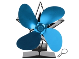 Ventilador de Aquecimento 4 Lâminas Azul para Estufa de Madeira