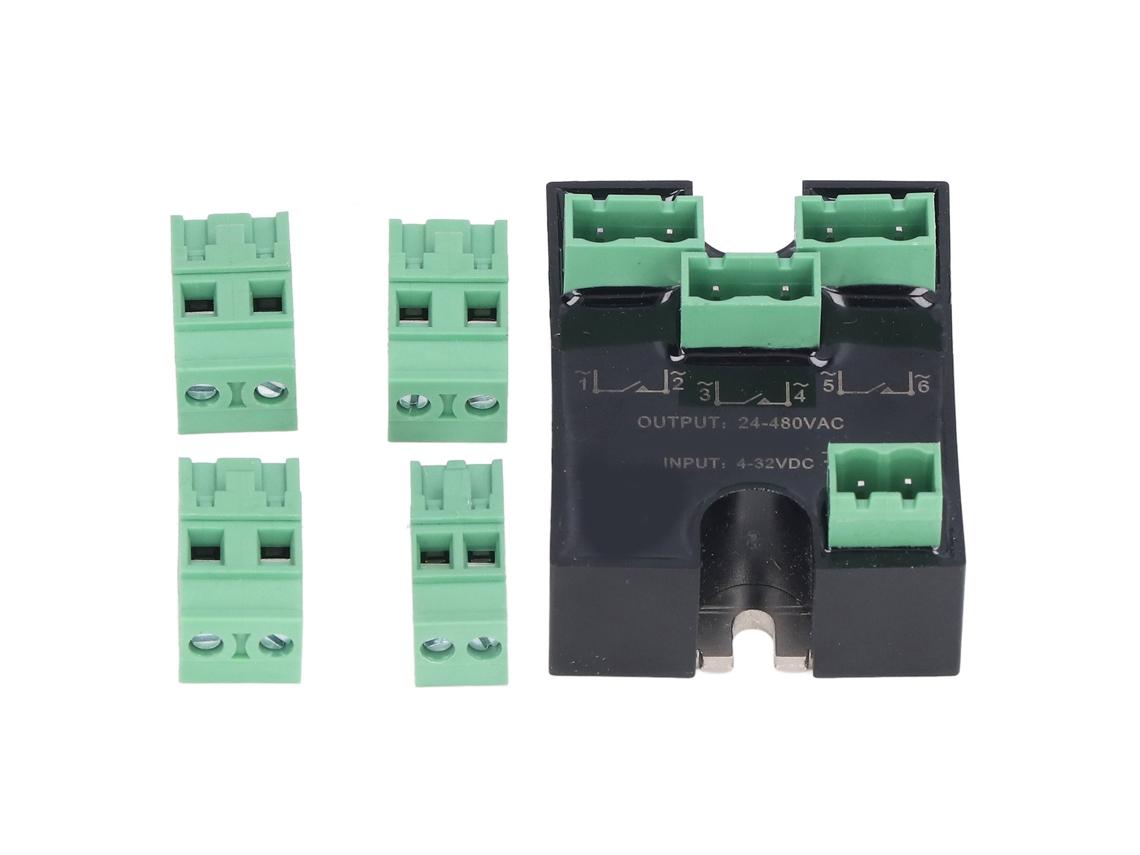 Relé de Estado Sólido Trifásico YURU, Mini, Ss 4 32vdc Entrada, 24 480vac Saída, Kit com Conectores