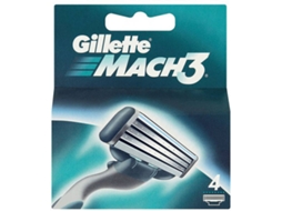 Recargas Lâminas de Afeitar GILLETTE Mach3 4 Unidades