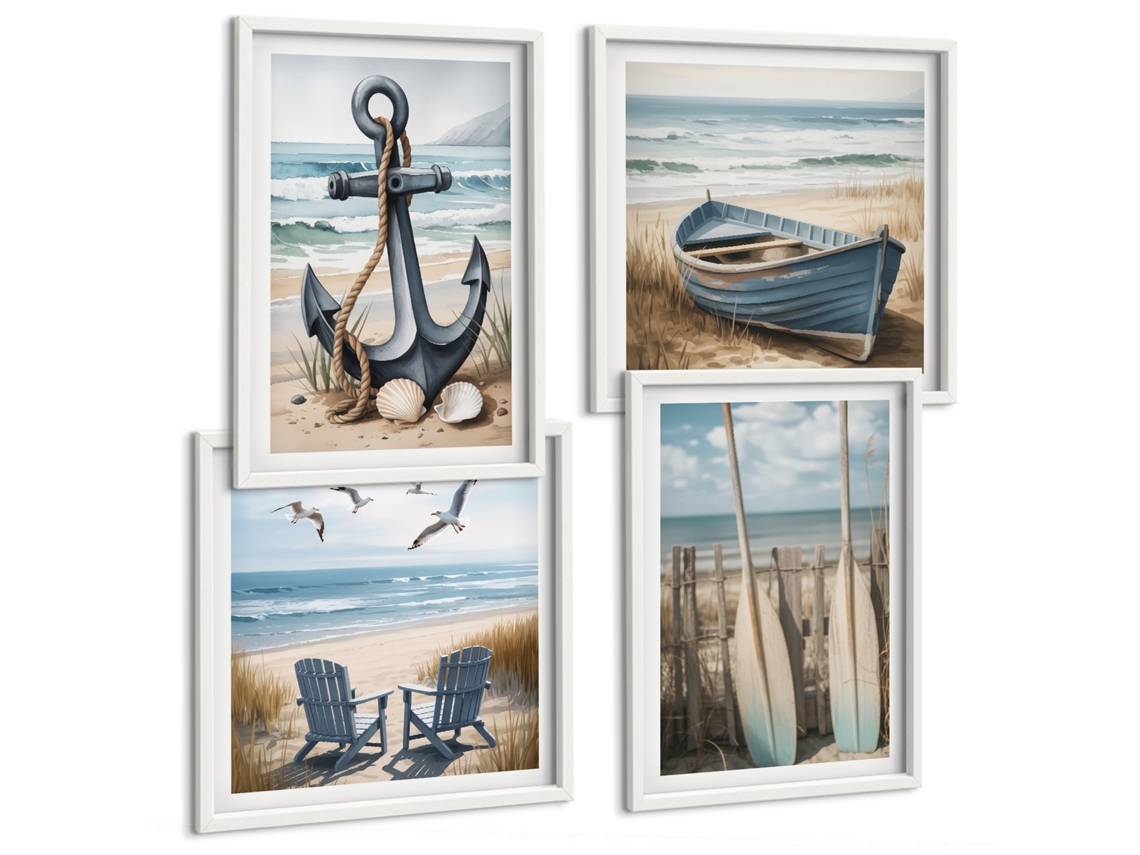 Composição De Quadros Inspirações Cítricas De Estilo Espelharte (4 Peças)