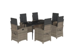 Garden Dining Set, Garden Dining Sets Vidaxl Cinzeto Rattan / Vime (mesa Com 160 Cm De Comprimento)