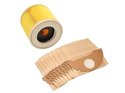 Filtro para aspirador Karcher compatível com aspirador de pó e líquidos WD2 e sacos 10 D