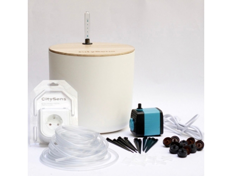 Sistema De Irrigação Automático Por Gotejamento Citysens Com Reservatório Branco E 12 Gota A Gota.