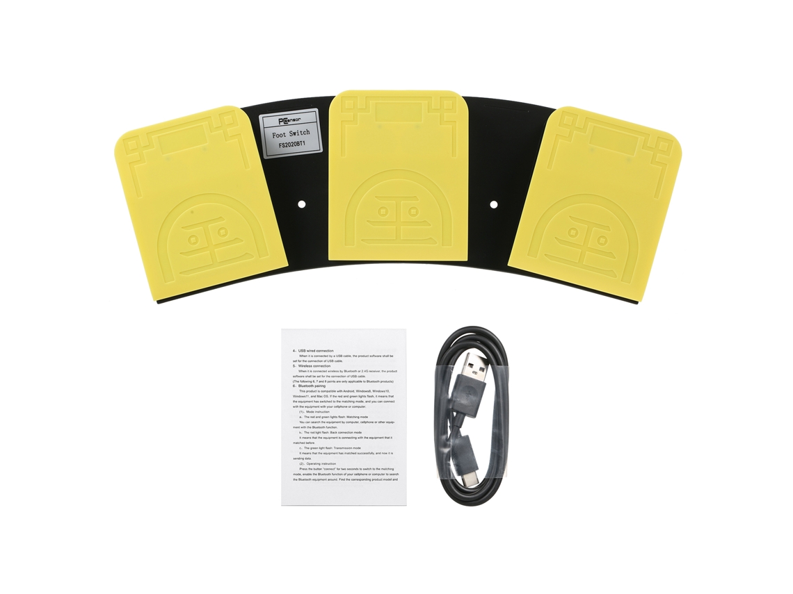 Fs2020bt1 Chave De Pé Tripla Usb+bt Modo Dual Pedal Multifuncional Personalizado