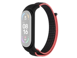 Bracelete Silicone Ajustável Anti-Perda para Xiaomi Mi Band 3/Band 4/Band 5/Band 6/Band 7 Vermelho/Preto