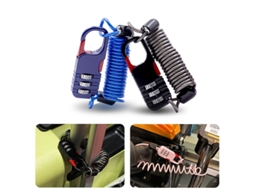 Cadeado De Segurança Para Capacete Com Cabo De Aço, Combinação De Três Dígitos, Para Bicicletas E Motocicletas. Acessórios Para Bi Aquaforge