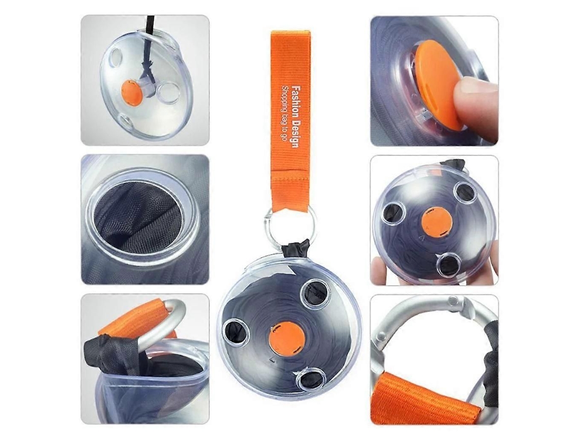 Sacola de Armazenamento Ultracompacta, Portátil e Dobrável, para Compras, Retrátil, em Formato de Disco, Preta. GOKOCO