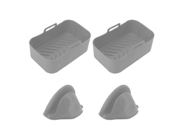 Conjunto de Panelas de Silicone para Fritadeira Ninja Dz201 Foodi 8qt