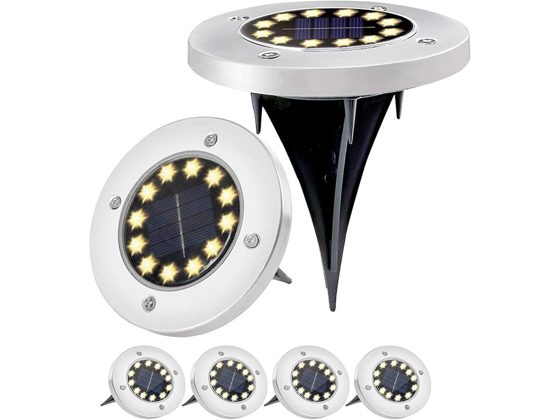 Luminária solar de solo com 12 Leds, à prova d'água, para jardim, pátio, varanda e garagem AQUAFORGE