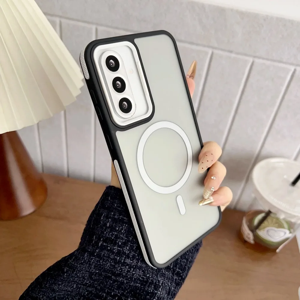 (branca, Galaxy A16) Capa Magnética Fosca Para Celular, Compatível Com Magsafe, Com Proteção Antiderrapante Nas Bordas.