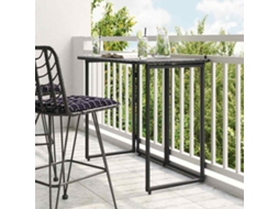 Vidaxl Mesa De Jardim Dobrável 90x51x75 Cm Vime Pe Preto