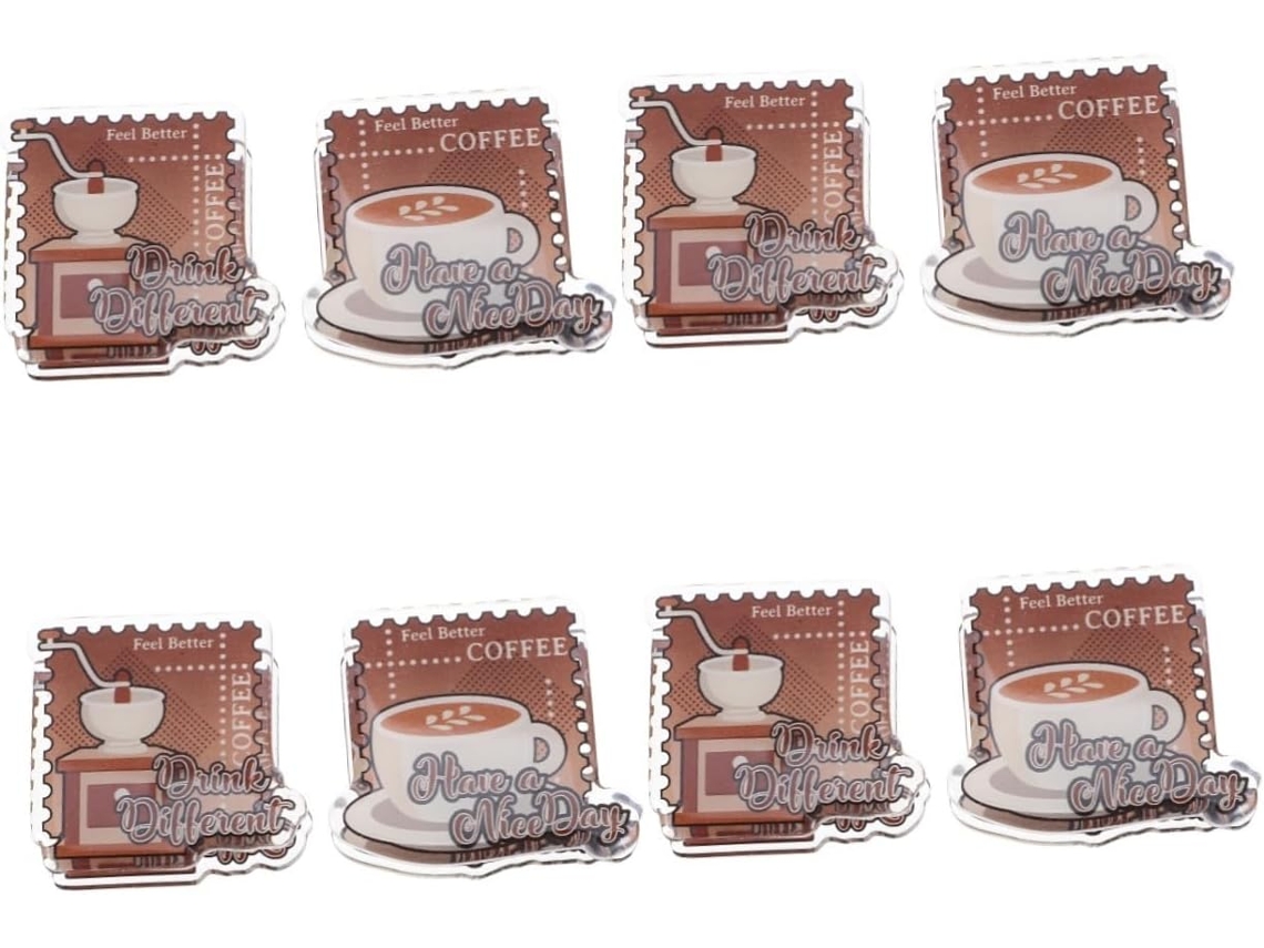 Conjunto 4 Prendedores Fotos Acrílico Scrapbooking Estilo Decoração Criativa 2 Peças Café Mesa X GOKOCO