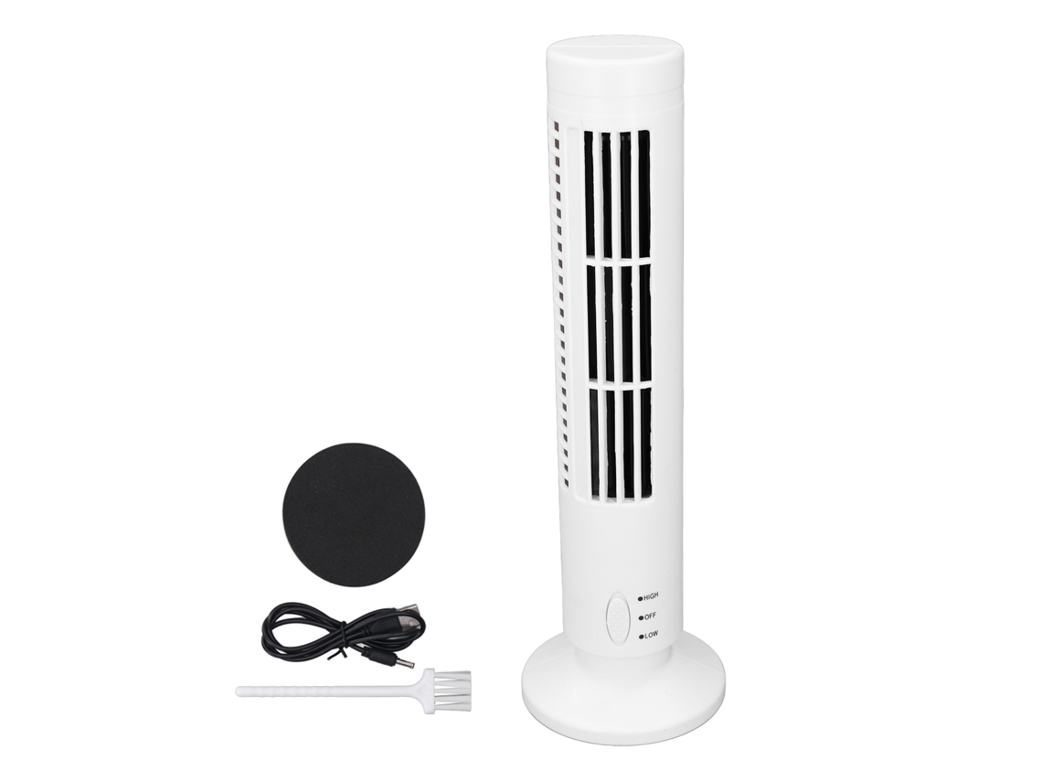 Vents Tower Usb Sem Lâminas 2 Velocidades Silencioso Branco